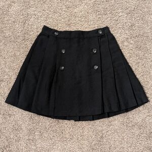 Vintage 90s GSL black accordion pleated high waisted mini skirt